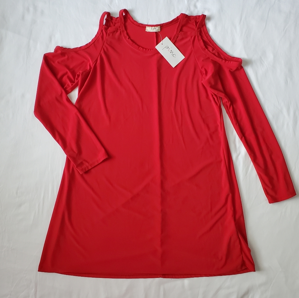 NWT Pinc Cold Shoulder Long Sleeve Top